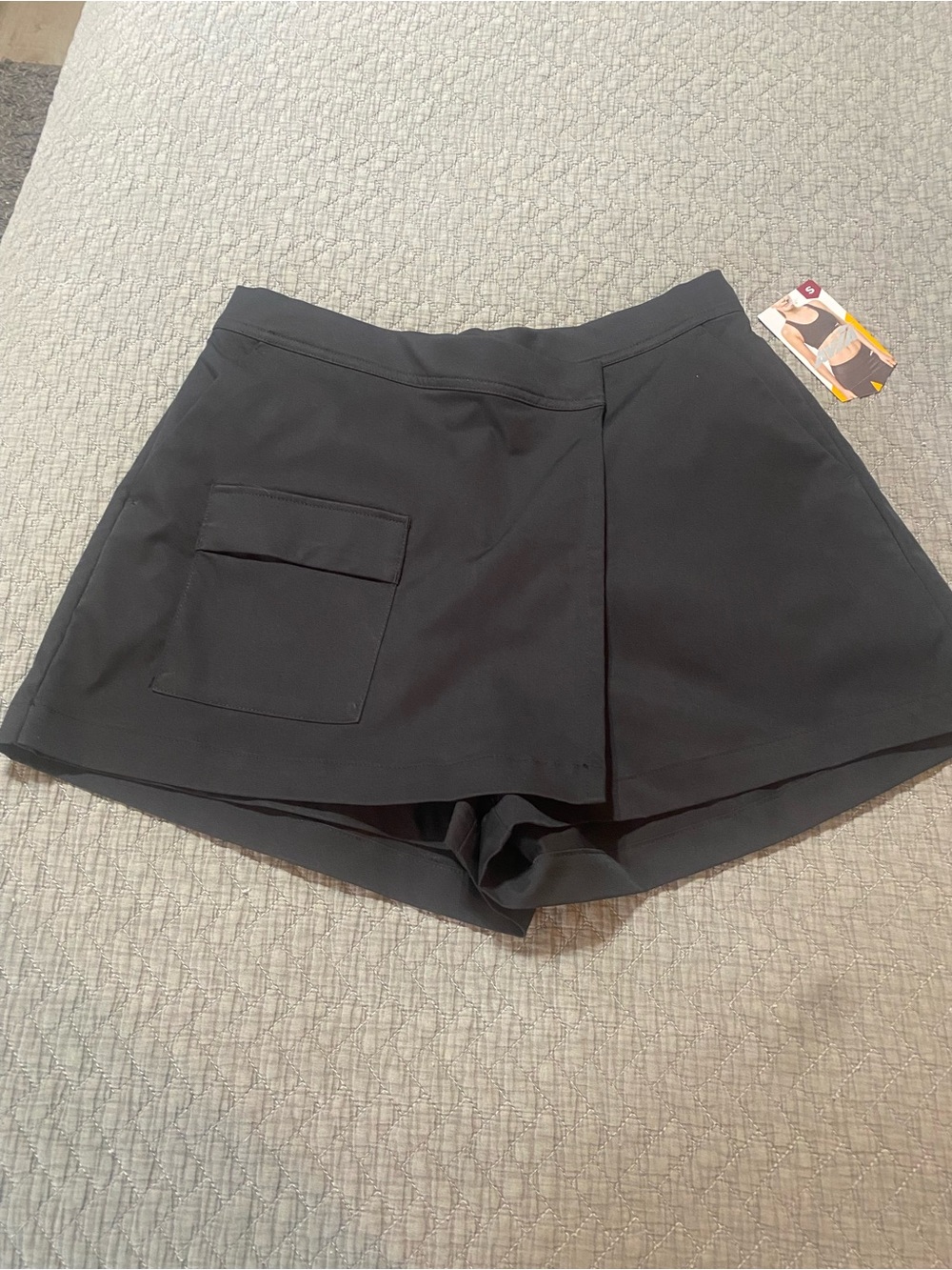 Avia Black Athletic Skort with Front Patch Pocket